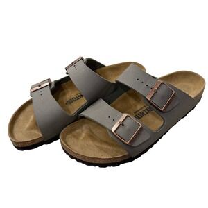 Birkenstock Arizona Gray Suede Leather Two-Strap Sandals Women EU 41 US 10